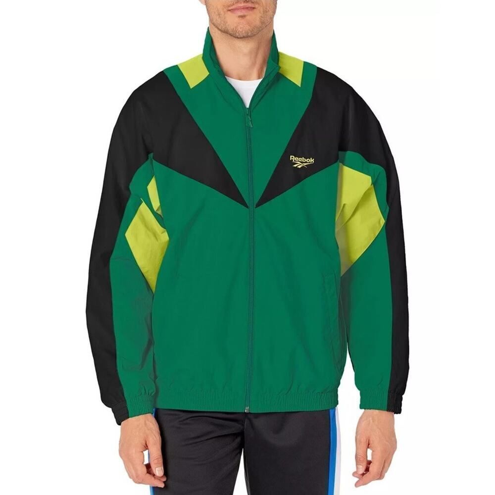 NWT [FK2462] Mens Reebok Classics Twin Vector Track Jacket Green Small